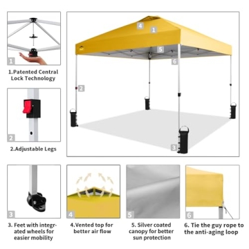 Crown Shades 10x10 Canopy - Easy Setup & Durable Design