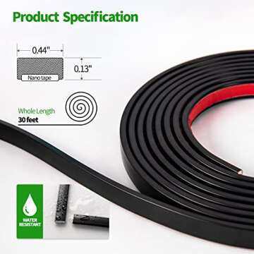 LONGKING 30 ft Peel and Stick Trim, Molding Trim for Walls, Edges, Borders, Backsplash Tile Edge, Fl...