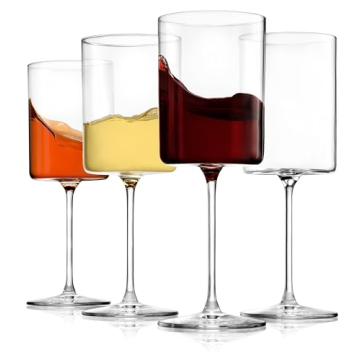 BENETI Square Glasses Set - Elegant Wine Goblets - Gift Packed