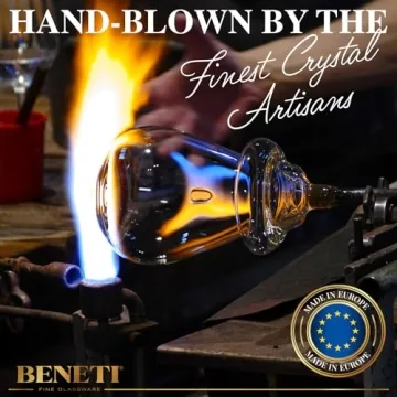 BENETI Square Glasses Set - Elegant Wine Goblets - Gift Packed