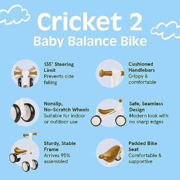 Retrospec Cricket Balance Bike for Toddlers 12-24 Months