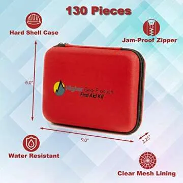 First Aid Kit for Car, SUV, Truck, Boat, Home and Office - Perfect Emergency Kit for Hiking Gear, Backpacking Gear, Camping Supplies and Sports - Travel Essentials by Higher Gear