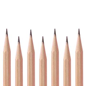 Buspoll Hexagonal HB Wooden Pencils, 30 Natural Wood Grain Pencils for Writing