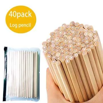 Buspoll Hexagonal HB Wooden Pencils - 30 Natural Wood Grain Set