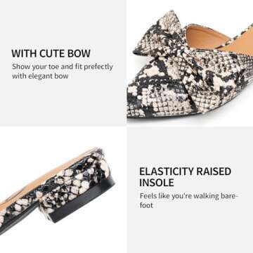 Trary Mules for Women Flats Comfortable, Flats Shoes for Women, Snake Mules for Women, Womens Mules, Business Casual Shoes for Women, Flats for women, Mule Shoes for Women, Summer Mules for Women 2023