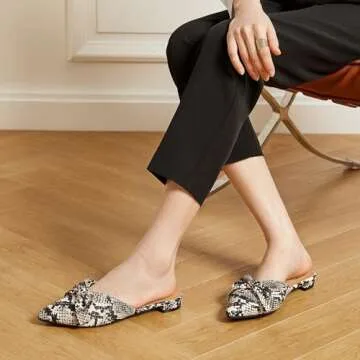 Trary Mules for Women Flats Comfortable, Flats Shoes for Women, Snake Mules for Women, Womens Mules, Business Casual Shoes for Women, Flats for women, Mule Shoes for Women, Summer Mules for Women 2023