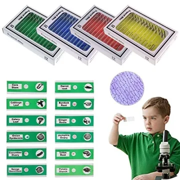 Bysameyee Kids Microscope Slides Set 48 Pieces for Learning