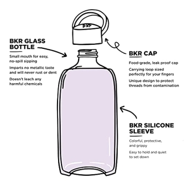 bkr Big Smooth Reusable Glass Water Bottle for Stylish Hydration
