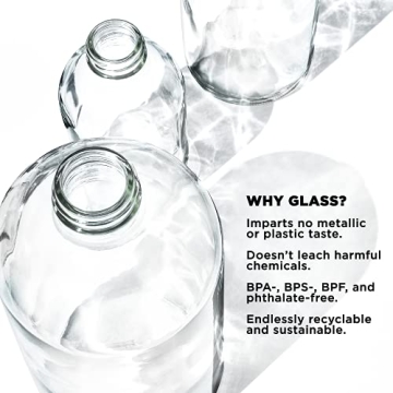bkr Big Smooth Reusable Glass Water Bottle for Stylish Hydration