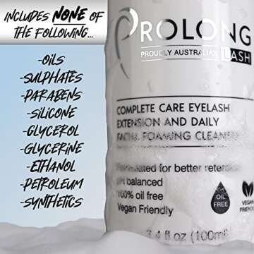 Eyelash Extension Shampoo & Brush - Large 100ml Bottle - Gentle Foaming Cleanser Lash Wash for Extensions and Natural Lashes - Safe Daily Makeup Remover - Paraben & Sulphate Free - Salon & Home Use