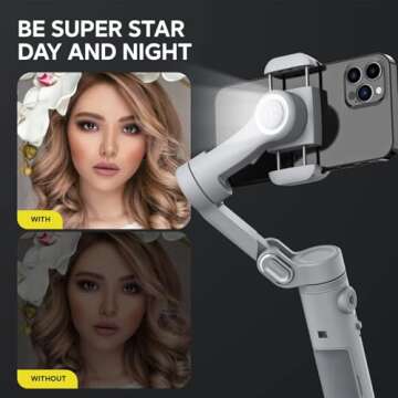 Versatile Smartphone Gimbal Stabilizer with LED Light