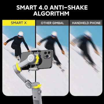 Versatile Smartphone Gimbal Stabilizer with LED Light
