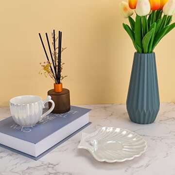 Koythin Ceramic Coffee Mug with Saucer, 6.5 oz Ideal for Tea