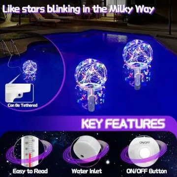 Stylish KingSom Floating Pool Thermometer with LED Lights
