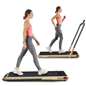 Goplus 2 in 1 Folding Treadmill, 2.25HP Under Desk Electric Superfit Treadmill, Installation-Free wi...