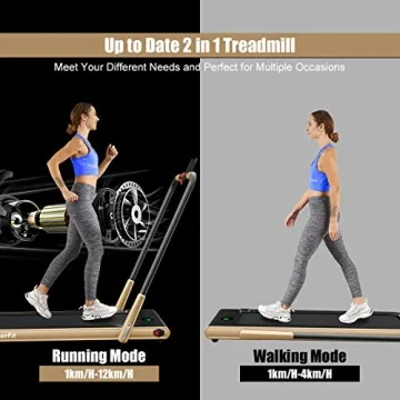 Goplus 2-in-1 Folding Treadmill: Home & Office Use