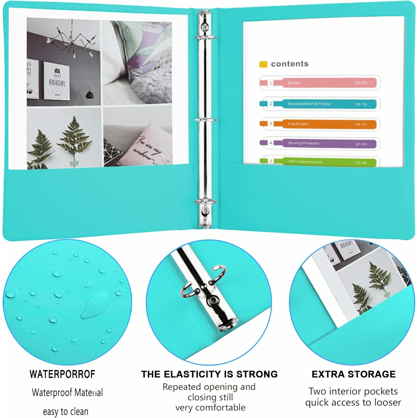 Assorted 3 Ring Binders - 1" Round Ring Pack