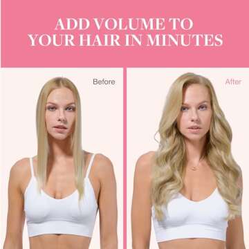 GOO GOO Wire Hair Extensions Human Hair, 16/22 Light Blondewith mix Golden Blonde Highlighted 18inch 125g, Invisible Wire Hair Extensions with Transparent, Seamless Fish Line Hairpiece