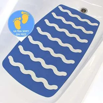 SAFELAND Patented Non-Slip Bath, Shower, Tub Mat, TPR Material, Eco-Friendly, Non-PVC, Color Combo, ...