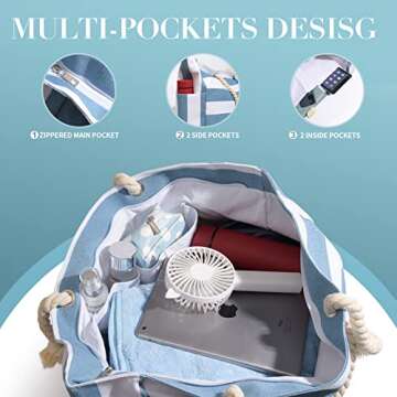 Large Waterproof Beach Bag for Women - Stylish Summer Tote