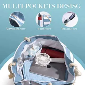 Large Waterproof Beach Bag for Women - Stylish Summer Tote