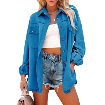 Astylish Women's Cozy Shacket with Pockets