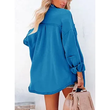 Astylish Women's Cozy Shacket with Pockets