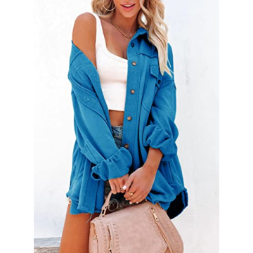 Astylish Women's Cozy Shacket with Pockets