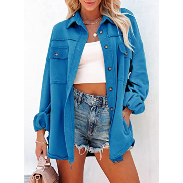 Astylish Women's Cozy Shacket with Pockets