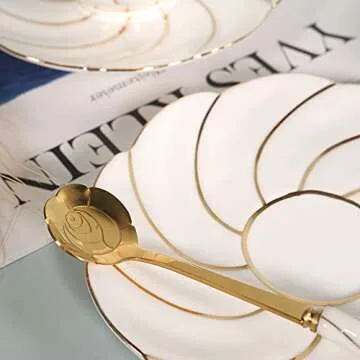 MSYSGQI Elegant European Style Coffee Cups Set with Gold Trim