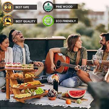 Wooden Cupcake Towers: Rustic Tool-Free Stand for Displays and Events