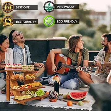 Wooden Cupcake Towers: Rustic Tool-Free Stand for Displays and Events