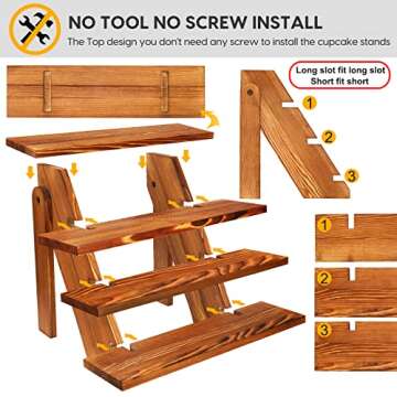 Wooden Cupcake Towers for Effortless Displays and Events