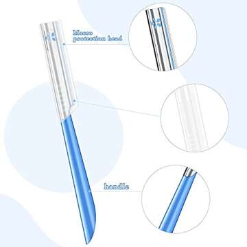 Women Facial Razor for Hair Removal - Dermaplaning Tool Peach Fuzz Trimmer, Fine Hair Remover Eyebrow Razors and Dermaplane Face Shavers Women's Exfoliating for Sensitive Skin Essential Travel