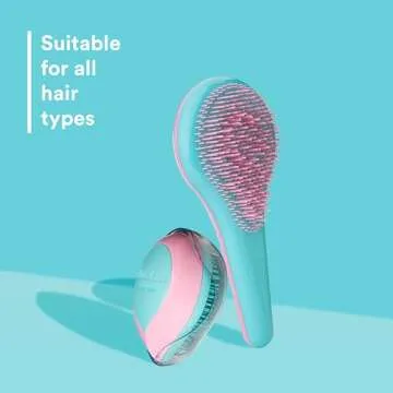 Michel Mercier Home and Travel Detangler Brush Set - Reduces Frizz and Breakage for Thick, Curly Hair - 2 Pc