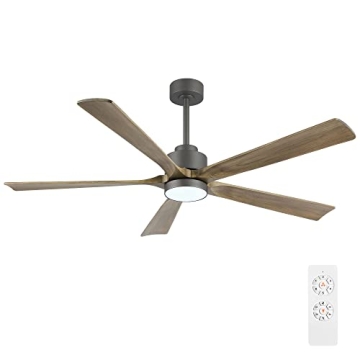 ELEHINSER 60" Modern Ceiling Fan with Light & Remote - Quiet, Energy-Saving