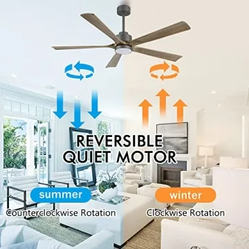 ELEHINSER 60" Modern Ceiling Fan with Light Remote Control