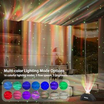 AIRIVO Northern Lights Aurora Projector, Star Projector Music Speaker, White Noise Night Light Galaxy Projector for Kids Adults, for Home Decor Bedroom/Ceiling/Party (Black)