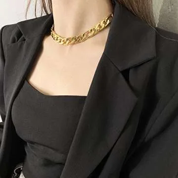 LecAit 18K Gold Figaro Choker Necklace for Women