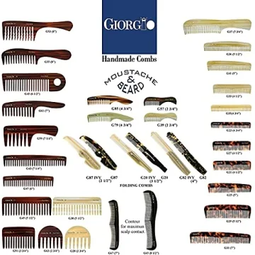 Giorgio G49 Large Hair Detangling Comb, Wide Teeth for Thick Curly Wavy Hair. Long Hair Detangler Comb For Wet and Dry. Handmade of Quality Cellulose, Saw-Cut, Hand Polished, White Tokyo (5.75")