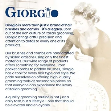 Giorgio G49 Large Hair Detangling Comb, Wide Teeth for Thick Curly Wavy Hair. Long Hair Detangler Comb For Wet and Dry. Handmade of Quality Cellulose, Saw-Cut, Hand Polished, White Tokyo (5.75")