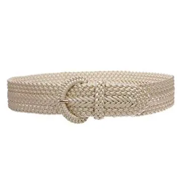 Hand Made Metallic Woven Braided Round Belt in Matt Gold