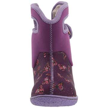 BOGS unisex child Baby Bogs Waterproof Snowboot Rain Boot, Butterflies-violet, 7 Infant US