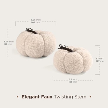 LampLust Fall Pumpkin Decor Set Sand Colored Faux Pumpkins