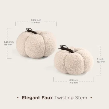 LampLust Fall Pumpkin Decor Set Sand Colored Faux Pumpkins