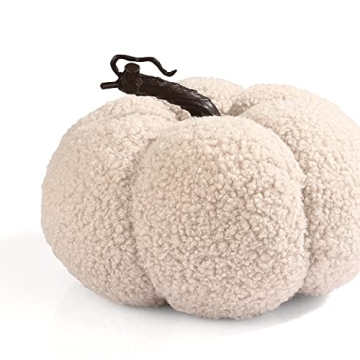 LampLust Fall Pumpkin Decor Set Sand Colored Faux Pumpkins