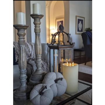 LampLust Fall Pumpkin Decor Set Sand Colored Faux Pumpkins