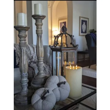 LampLust Fall Pumpkin Decor Set Sand Colored Faux Pumpkins