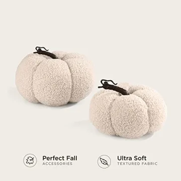 LampLust Fall Pumpkin Decor Set Sand Colored Faux Pumpkins