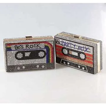 QZUnique Retro Tape Shaped Crossbody Evening Bag